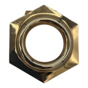 Vintage Signed Jeri-Lou Hexagonal Gold-Tone Scarf Clip